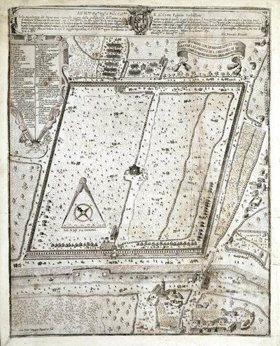 1630 年米兰大瘟疫期间的米兰 Lazaret 地图（绘图 作者 未知艺术家