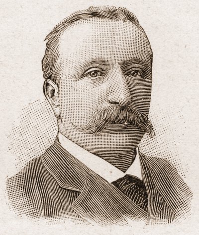 1895年的法兰西学院成员：法国历史学家阿尔伯特-索莱尔（1843-1906）的肖像。 作者 未知艺术家