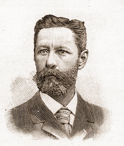 1895年的法兰西学院成员：法国作家尤金-梅尔基奥（Eugene Melchior）-德-沃格（1848-1910）的画像。 作者 未知艺术家