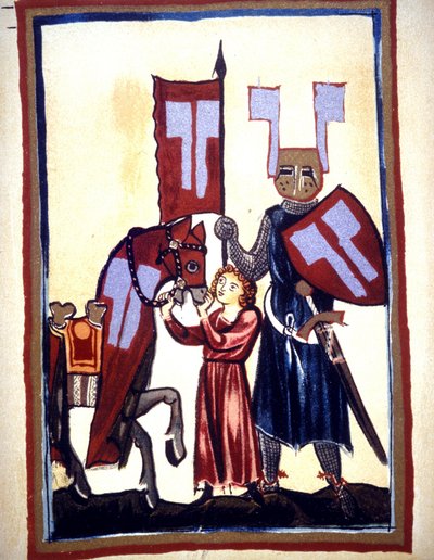 Miniature of the Codex “Manesse”, or “Manessesche Liederhandschrift”, which is a manuscript made in Alsace between 1300 and 1330 for a notable Zurich. Representation of Wolfram von Eschenbach, a German poet, who wrote the novel “” Parzival”” between 1200 a 作者 未知艺术家