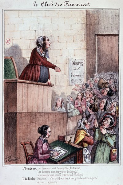 1848 年革命期间的 Mouffetard 街妇女俱乐部 作者 未知艺术家
