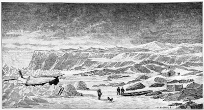 北极。冰屋和破冰船（Ice Breeze），绘图，1873年春。 作者 未知艺术家