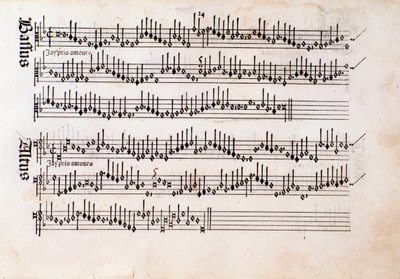Ottaviano Petrucci (1501) 和声音乐 Odhecaton 的乐谱页面 作者 未知艺术家
