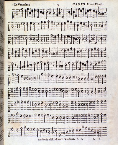 Ludovico Viadana 的音乐交响曲乐谱页面 作者 未知艺术家