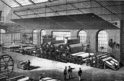 Paper making in the 19th century. 作者 未知艺术家