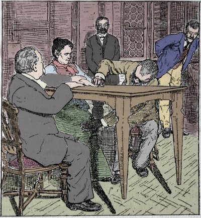 超自然现象：1892年在米兰升起一张桌子的经历，当时有灵媒尤萨皮亚-帕拉迪诺和切萨雷-伦布罗索（1835-1909）以及查尔斯-里谢（1835-1909）在场。 作者 未知艺术家