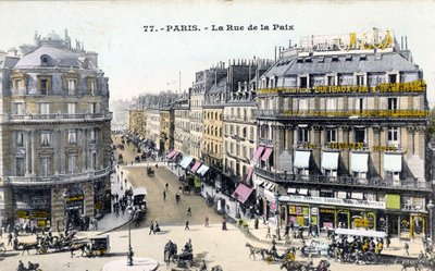 Paris: the rue de la Paix - Postcard, late 19th century 作者 未知艺术家