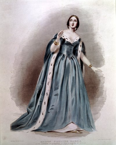 Pauline Viardot - Garcìa (1821-1910)，法国歌手。 在苔丝狄蒙娜的角色。 焦阿基诺·罗西尼的《奥赛罗》。 作者 未知艺术家