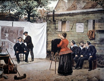 1890 年在法国旅行的摄影师。 作者 未知艺术家