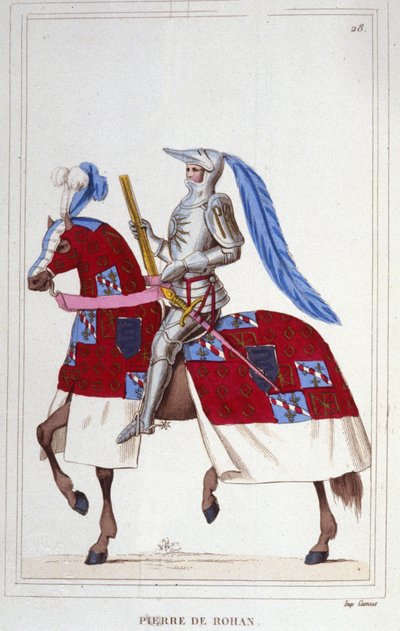 Pierre, Viscount de Rohan, Sire de Gie (1451-1513)。 法国元帅。 1830 年的雕刻。 作者 Unknown artist