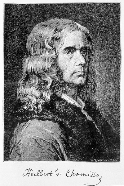 Aldebert Von Chamisso de Boncourt (1781-1838)，德国作家和法裔学者的肖像-雕刻 作者 未知艺术家