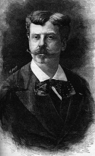 法国画家阿尔方斯-德-诺伊维尔的画像。(1835-1885) 作者 未知艺术家