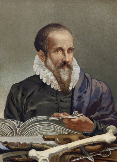 安布罗伊斯-帕尔（1509-1590）的肖像，法国外科医生。摘自路易斯-菲吉埃的 "La Ciencia y sus Hombres"。巴塞罗那 1881年 作者 未知艺术家
