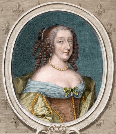 安妮-玛丽-路易丝-奥尔良公爵夫人（Mademoiselle de Montpensier dit la grande Mademoiselle）的肖像，1627-1693。 作者 未知艺术家