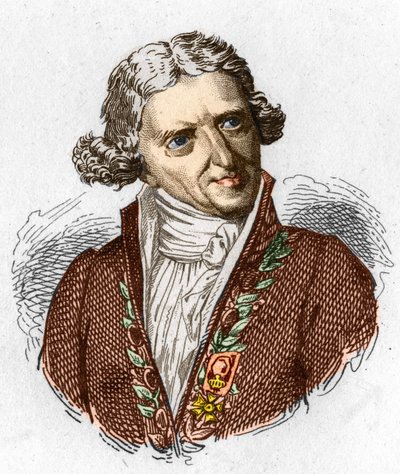 安托万-奥古斯丁-帕门蒂尔（1737 - 1813）的肖像，法国军事药剂师和农学家。1845年的雕版画。 作者 Unknown artist