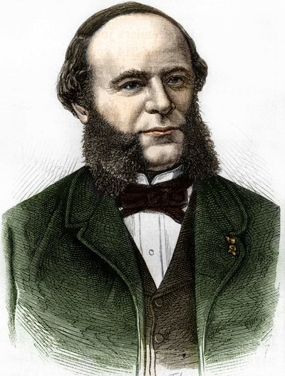 奥古斯特-普耶-奎尔蒂埃（Pouyer Quertier）（1820 - 1891）的肖像。19世纪末的雕版画。 作者 未知艺术家