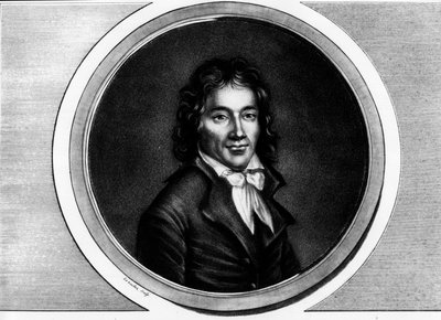 卡米尔·德穆兰 (Camille Desmoulins) (1760-1794) 的肖像，巴黎代表。 版画《法国大革命历史绘画全集，三卷》。””1804 年。 作者 未知艺术家