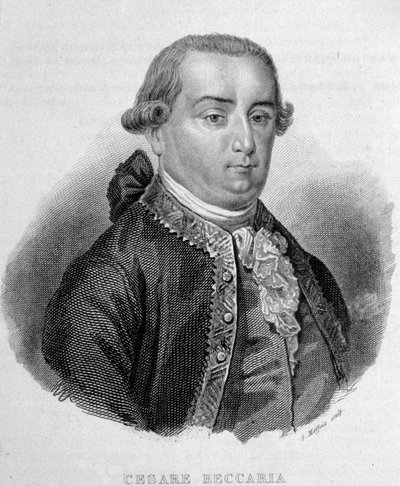 切萨雷·博内萨纳 (Cesare Bonesana) 的肖像，贝卡里亚侯爵 (1738 - 1794)，意大利法学家。 作者 未知艺术家