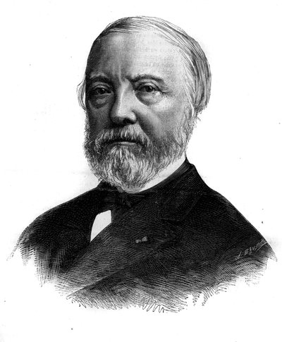 查尔斯-布朗（1813-1882）的肖像，法国艺术评论家和学者。带状雕刻 在1882年1月21日的《世界画报》第1294期。 作者 未知艺术家