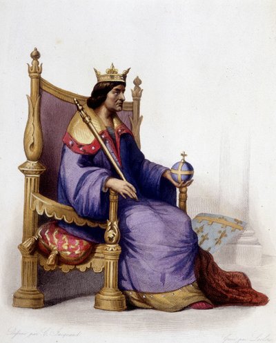 安茹的查理一世（1227-1285）肖像 - 在“” Le Plutarque francais ”，编辑。 门内谢 作者 未知艺术家