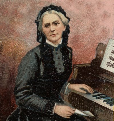 克拉拉-舒曼（1819-1896）的肖像，德国钢琴家和作曲家，罗伯特-舒曼的妻子。 作者 未知艺术家