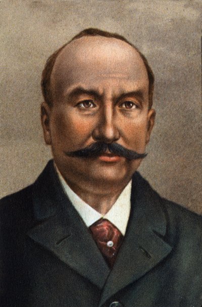 法国工程师、航空先驱克莱门特-阿德的肖像。 作者 未知艺术家