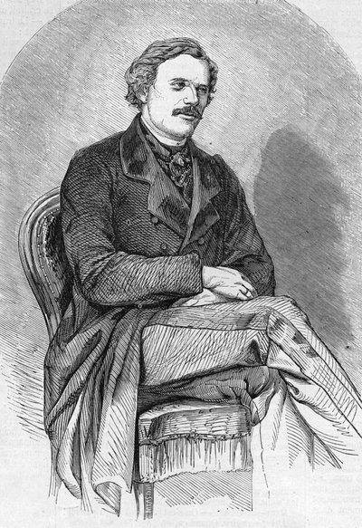 Daniel Dunglas Home（1833-1886）的画像，中号格子呢。 作者 未知艺术家