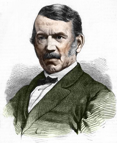 大卫-利文斯通（1813 - 1873）的画像。 作者 未知艺术家