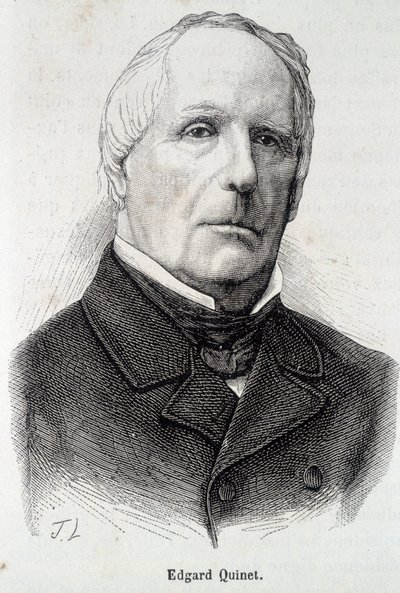 法国历史学家Edgar (Edgard) Quinet的肖像（1803 - 1875）。 作者 未知艺术家