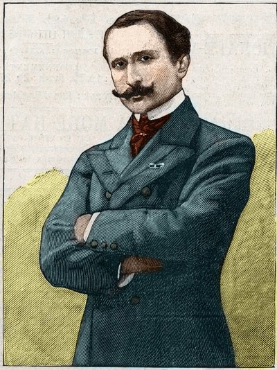 法国诗人和剧作家埃德蒙-罗斯坦（1868-1918）的画像。 作者 未知艺术家