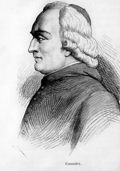 埃尔科勒-康萨尔维（1757-1824）的肖像，庇护七世的红衣主教国务秘书。 作者 未知艺术家