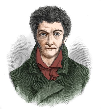 恩斯特-西奥多-威廉-霍夫曼（1776-1822）德国浪漫主义作家的画像。 作者 未知艺术家