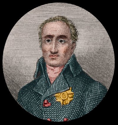 法国自然科学家Etienne de La Ville，De Lacepede伯爵（1756-1825）的肖像。1876年的匿名版画。 作者 未知艺术家