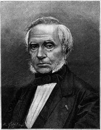 尤金-布尔登（1808-1884）的肖像，法国工程师，测量压力的 "布尔登压力计 "的发明者。雕刻在 "自然。科学及其在艺术和工业中的应用杂志"。1884 作者 未知艺术家
