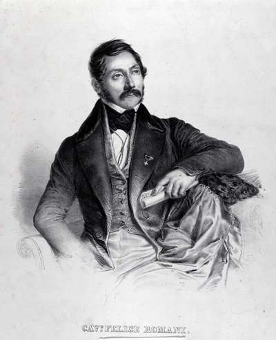 Felice Romani 的肖像，剧作家、诗人和意大利评论家（1788-1865 年）。 作者 未知艺术家