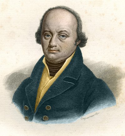 弗朗茨-约瑟夫-加尔（Franz Joseph）（1758 - 1828）的肖像，德国医生，19世纪的雕刻品 作者 未知艺术家