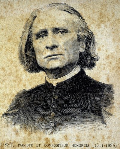匈牙利钢琴家和作曲家弗朗兹-李斯特（1811年-1886年）的肖像--载于《当代人》，约19世纪末。 作者 未知艺术家