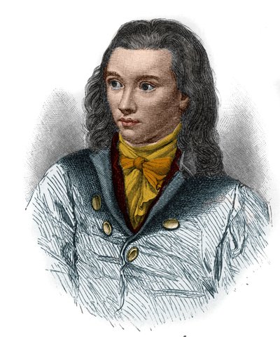弗里德里希-冯-哈登贝格，dit Novalis（1772-1801）的肖像，浪漫主义运动的德国诗人。 作者 未知艺术家