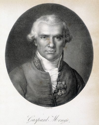 Gaspard Monge 的肖像，Comte de Peluse (1746-1818)，法国数学家-雕刻 作者 未知艺术家