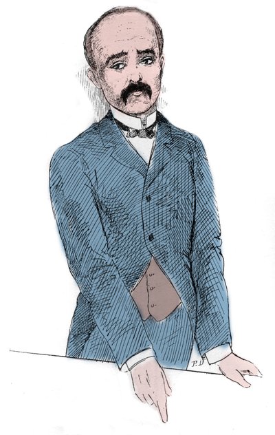 乔治-本杰明-克莱蒙梭（Georges Benjamin Clemenceau，1841-1929）在讨论北部和法国问题时的法国政治家肖像。在 "世界插图 "中的雕刻作品 作者 未知艺术家