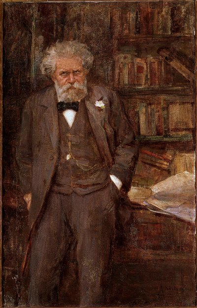 意大利诗人和评论家 Giosue Carducci（1835-1907 年）的肖像 无名画作。20 世纪早期。博洛尼亚，Casa Carducci - Giosue Carducci。Giosue Carducci（1835-1907 年）的肖像，意大利诗人和评论家。匿名画作，20 世纪早期。博洛尼亚 作者 未知艺术家