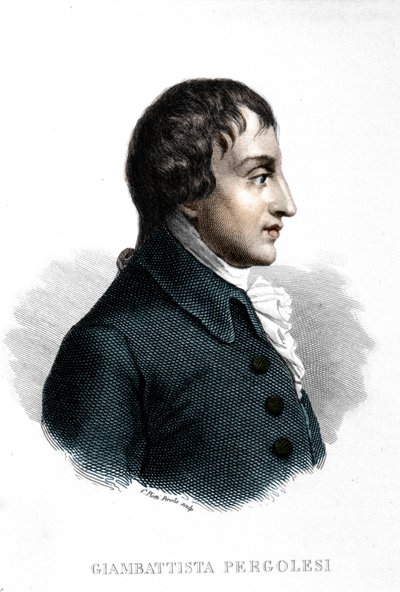 Giovanni Battista Pergolesi (Jean Baptiste Pergolese, Jean-Baptiste) 的肖像 (1710 - 1736)。 作者 Unknown artist