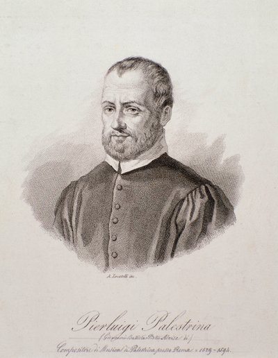 乔瓦尼·皮耶路易吉·达·帕莱斯特里纳 (Giovanni Pierluigi da Palestrina) 的肖像 作者 未知艺术家