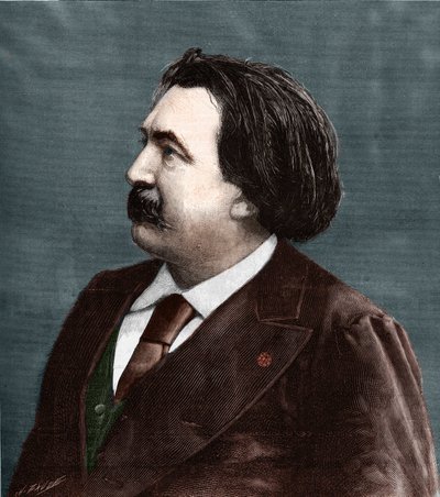 古斯塔夫-多尔（1832-1883）的肖像，法国画家和漫画家。 作者 未知艺术家
