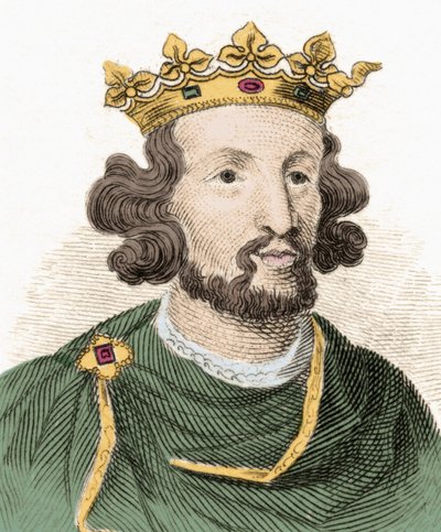 亨利三世金雀花 (1207-1272) 的肖像，英格兰国王。 作者 未知艺术家