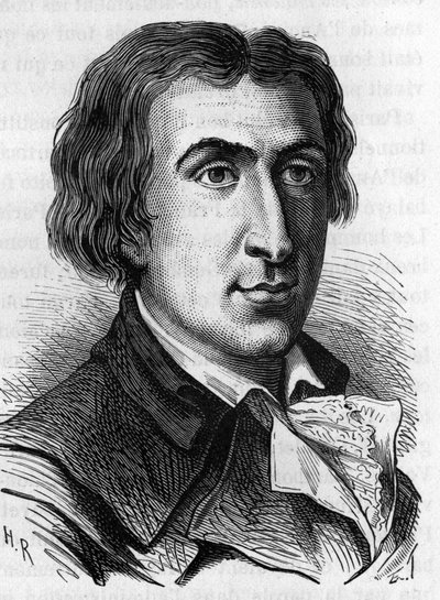 Jacques Pierre Brissot de Warville的肖像，法国记者和政治家（1754 - 1793）。他创立了黑人之友协会，是废除奴隶制的支持者。 19世纪的雕刻作品。 作者 未知艺术家