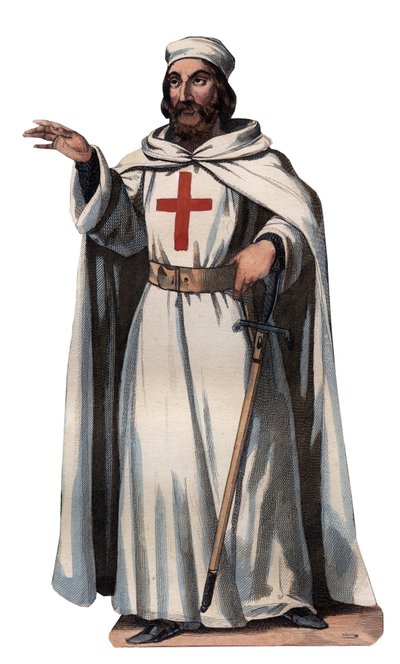 莫莱的詹姆斯（Jacques de Molay）（Molai）（1243-1314）的肖像，圣殿骑士团的大团长。雕刻于1842年的《教皇的历史》，作者是莫里斯-拉夏尔。私人收藏。 作者 未知艺术家
