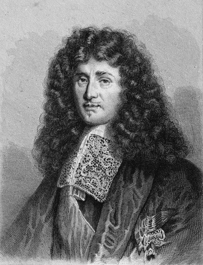 让-巴蒂斯特(Jean-Baptiste)-科尔贝尔(1619-1683)的肖像，法国政治家--载于拉瓦雷的《法国历史》，雕刻，有日期。 作者 未知艺术家