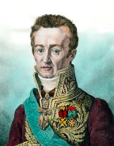 让·巴蒂斯特 (Jean-Baptiste) 的肖像，维尔勒伯爵 (1773-1854) 法国政治家 19 世纪雕刻品 私人收藏 作者 Unknown artist