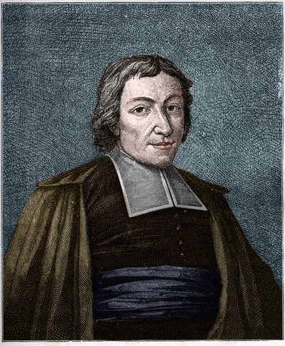 让-巴蒂斯特-德-拉萨尔（Jean-Baptiste De La Salle）（1651-1719）的肖像，法国宗教家，基督教学校兄弟会的创始人。19世纪的雕版画。 作者 未知艺术家